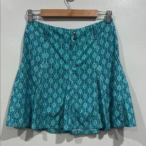 Athleta Womens Teal Patterned Athletic Comfort Skort